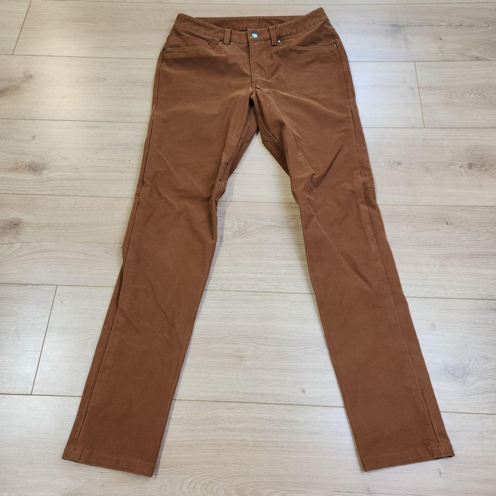 Lululemon ABC Pants Mens 28 Brown Twill Slim Stretch Chino Five Pocket Casual